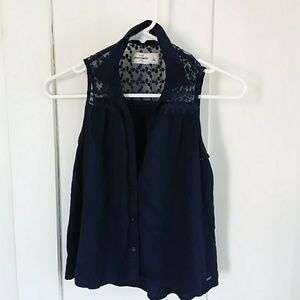 Abercrombie kids size L navy blue top